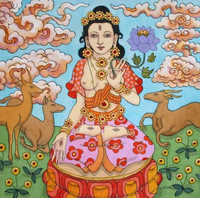 White Tara with Deer