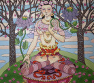 White Tara with Trees in Blossom