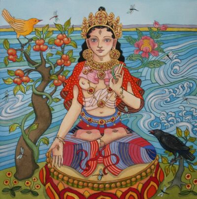 White Tara with Dragonflies and Raven
