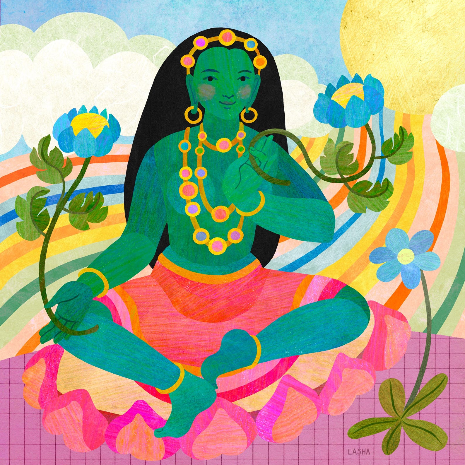 Tara of the Khadira Fragrant Forest ~ Khadiravana Tara ~ Seng Ding Nag Che Drolma