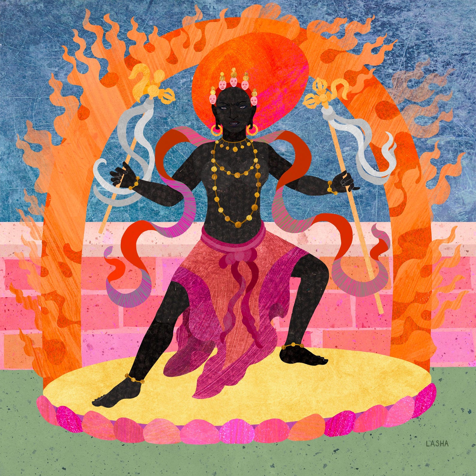 Tara Who Summons All Beings and Dispels Misfortune ~ Jag Vasi Vipan Nirbarhana Tara ~ Dro Wa Gug Pa Am Pungpa Sel We Drolma